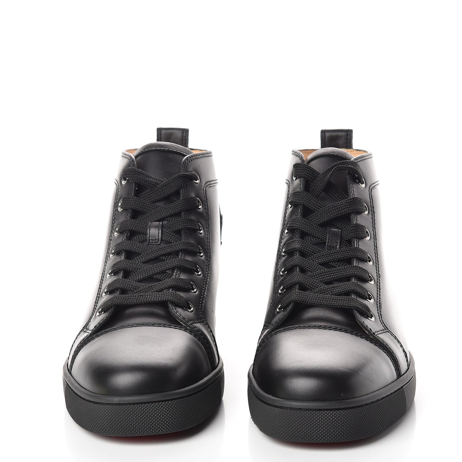 Christian Louboutin Calfskin Mens Louis High Top Sneakers 40.5 Black 3 of 11