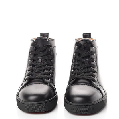 Christian Louboutin Calfskin Mens Louis High Top Sneakers 40.5 Black 3 of 11