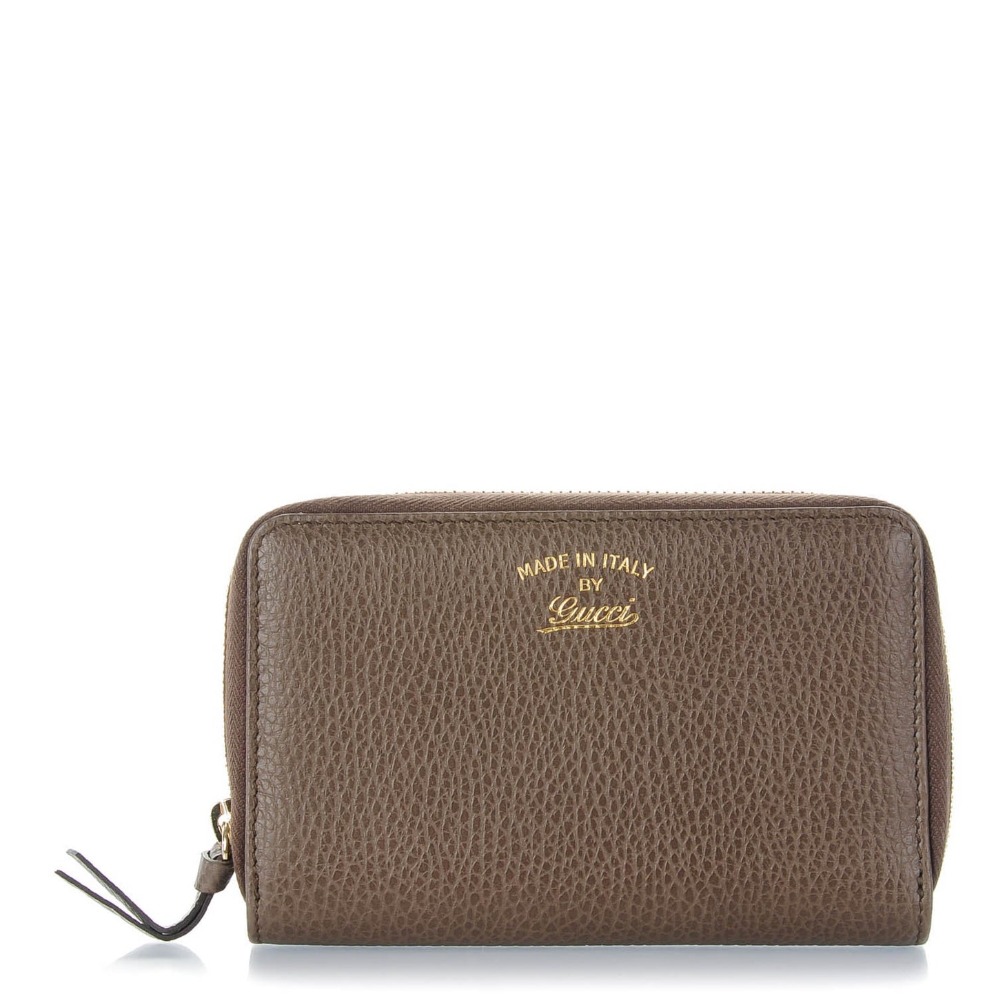 Dollar Calfskin Bi-Color Medium Swing Zip Around Wallet Grey Field Soft Pink