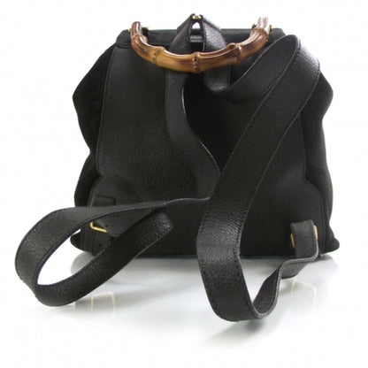 Gucci Suede Bamboo Backpack Black 4 of 10