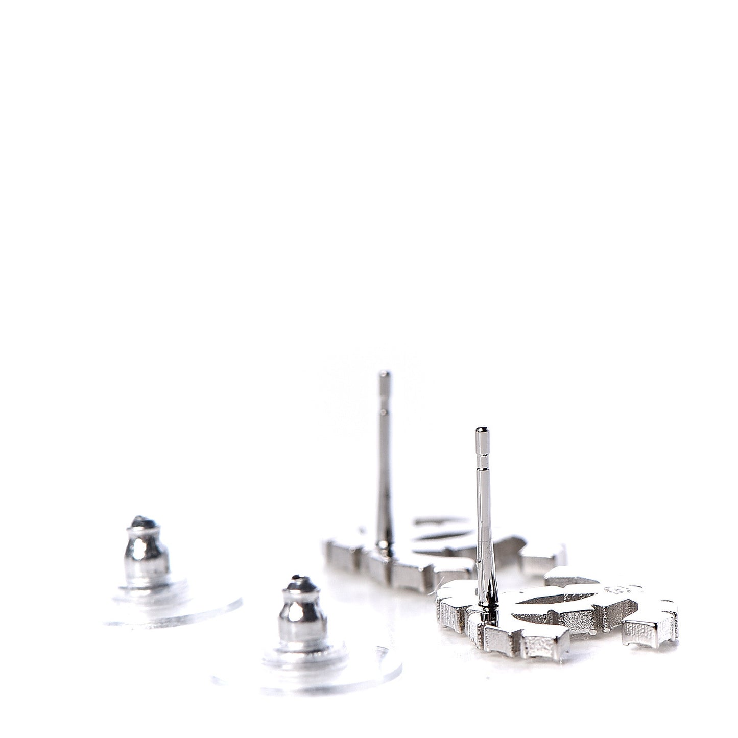 Crystal CC Earrings Silver