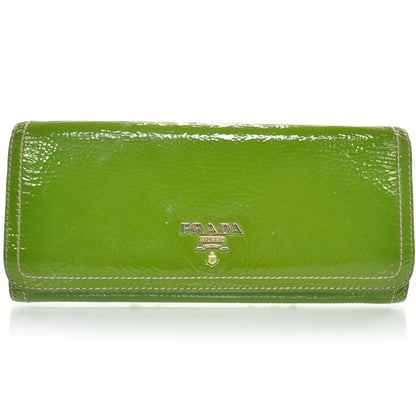 Prada Vernice Continental Wallet Green 1 of 8