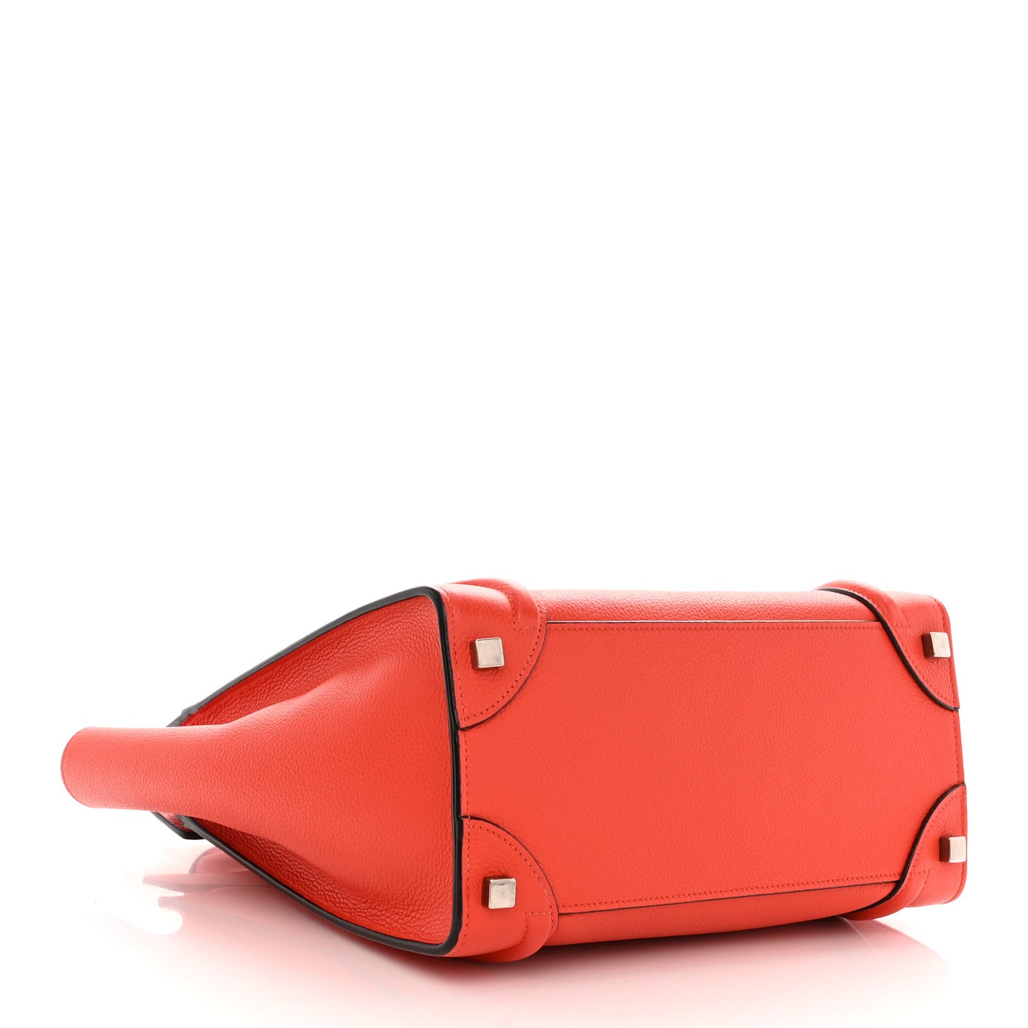 Drummed Calfskin Micro Luggage Vermillion