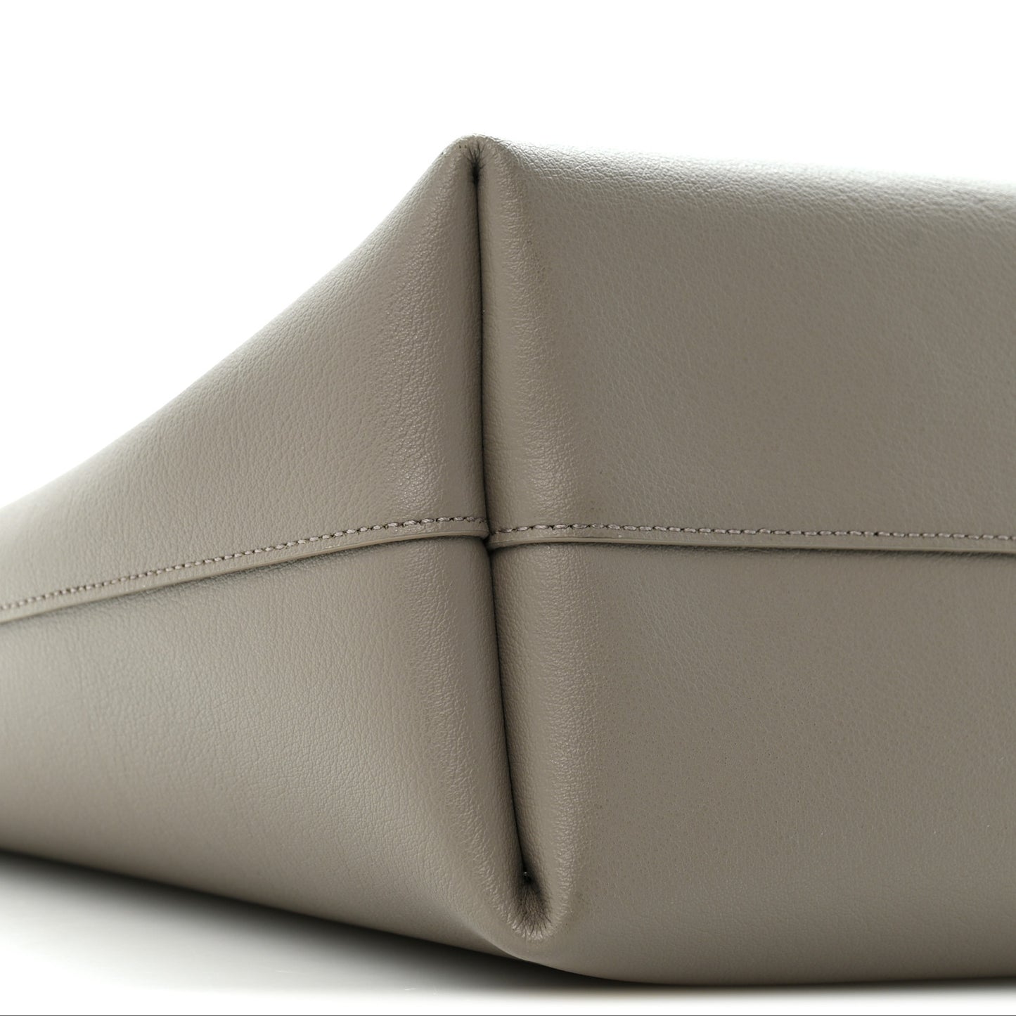 Calfskin Large Shopping Tote Oyster Gray