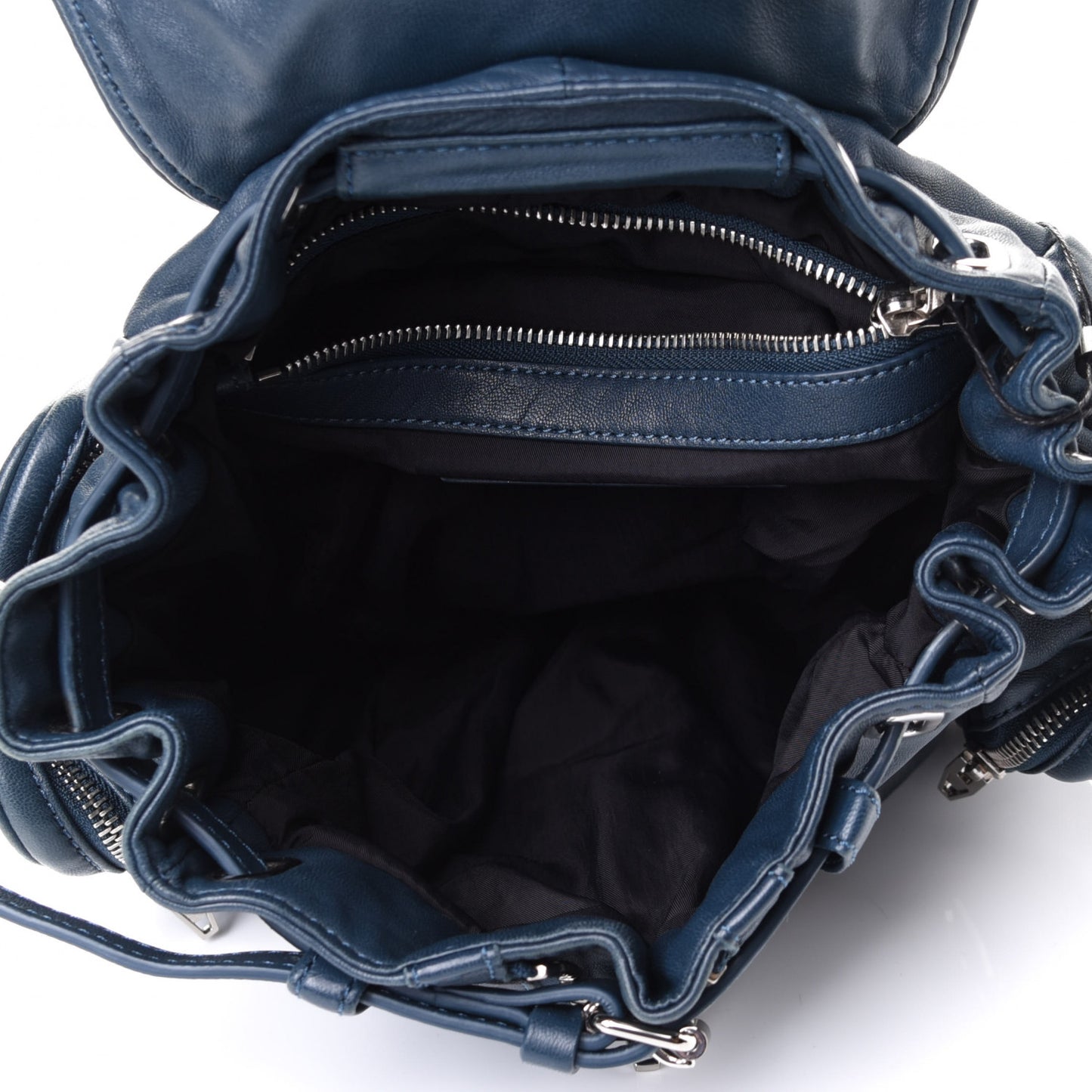 Lambskin Mini Marti Backpack Rhodium Hardware Blue