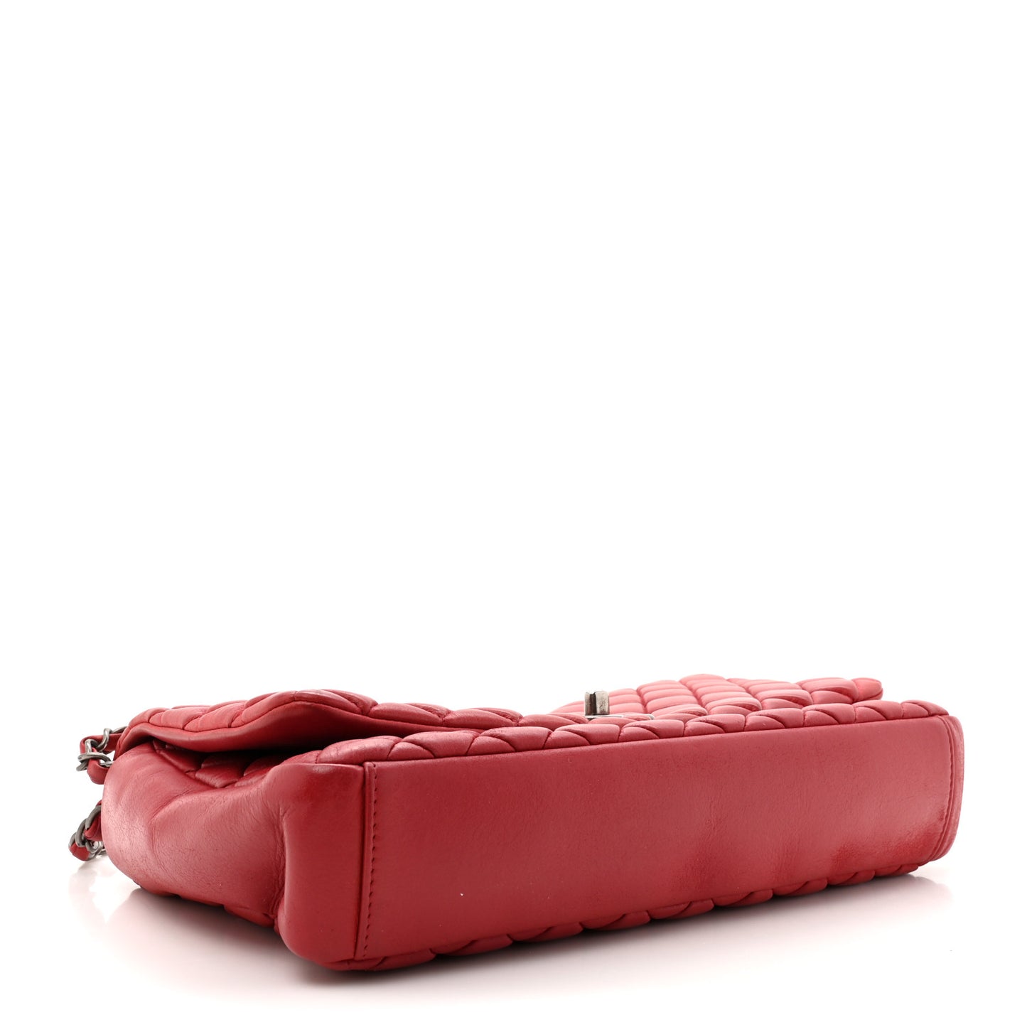 Iridescent Calfskin Large New Bubble Flap Fuchsia
