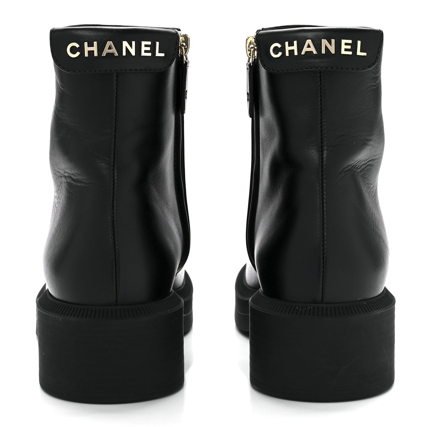 Calfskin Logo Boots 37.5 Black