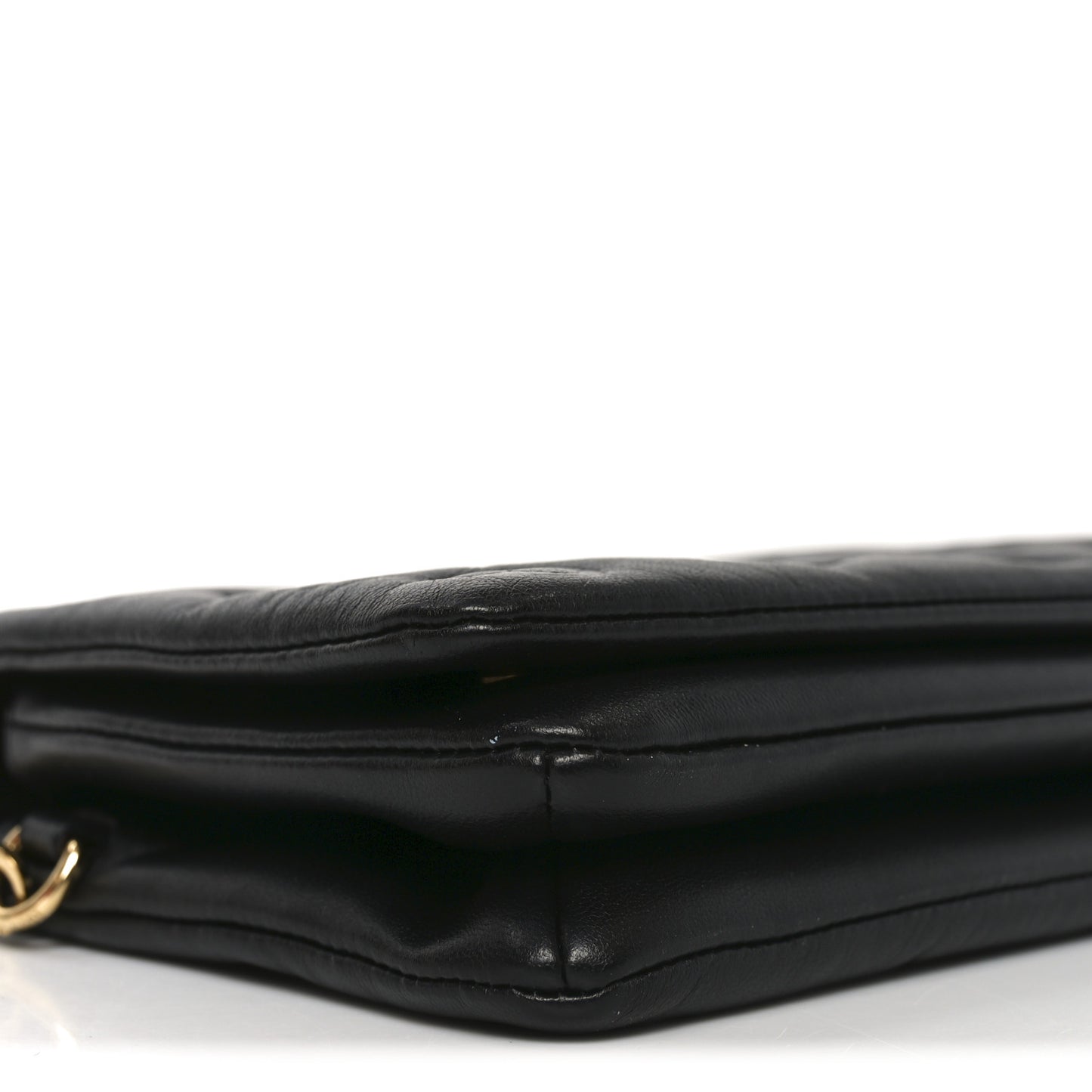 Lambskin Embossed Monogram Pochette Coussin Black