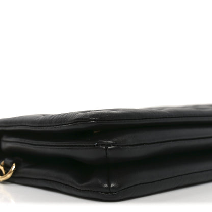 Louis Vuitton Lambskin Embossed Monogram Pochette Coussin Black 8 of 10