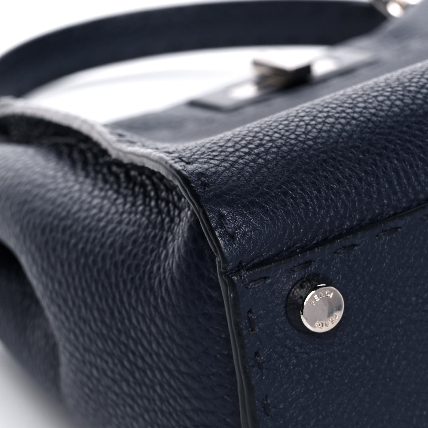 Cuoio Romano Selleria Medium Peekaboo Iconic Satchel Blue Notte