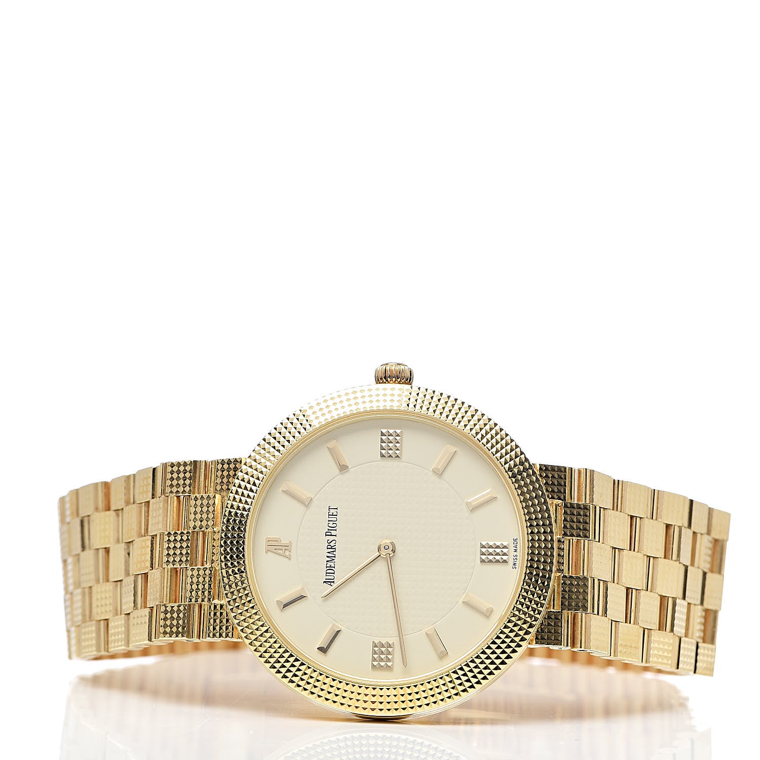 Audemars Piguet 18K Yellow Gold 33mm Classic Clous de Paris Manual Winding Watch 15026BA.GG.1117BA.01 3 of 7