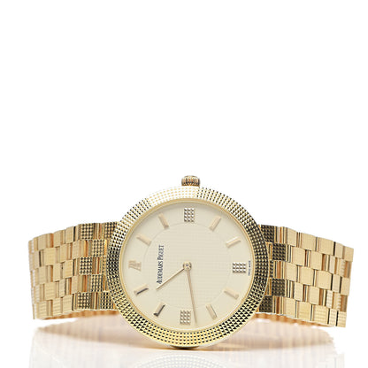 Audemars Piguet 18K Yellow Gold 33mm Classic Clous de Paris Manual Winding Watch 15026BA.GG.1117BA.01 3 of 7