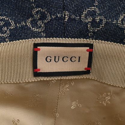 Gucci Washed Jacquard Denim Nappa GG Monogram Oscar Bucket Hat M Denim Cuir 8 of 11