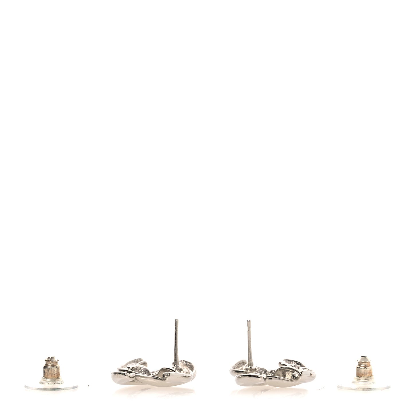 Metal CC Earrings  Silver