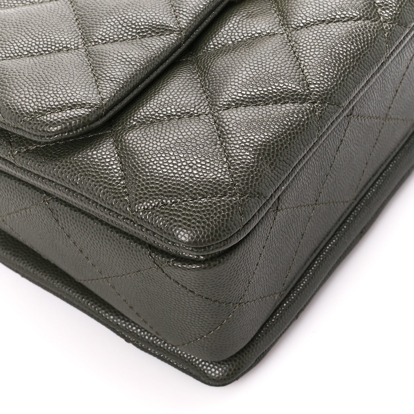 Caviar Quilted Mini Coco First Flap Khaki