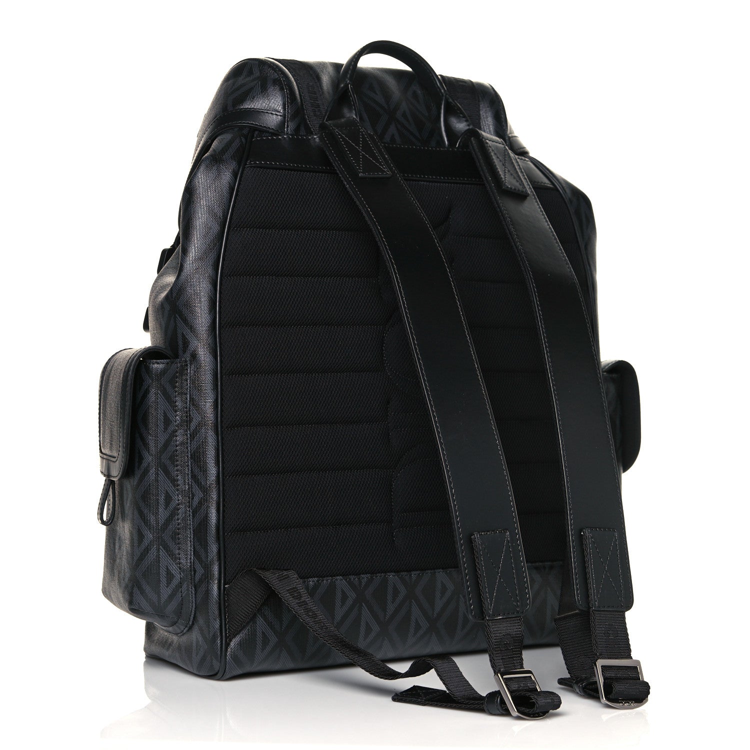 Christian Dior Canvas CD Diamond Hit The Road Backpack Black