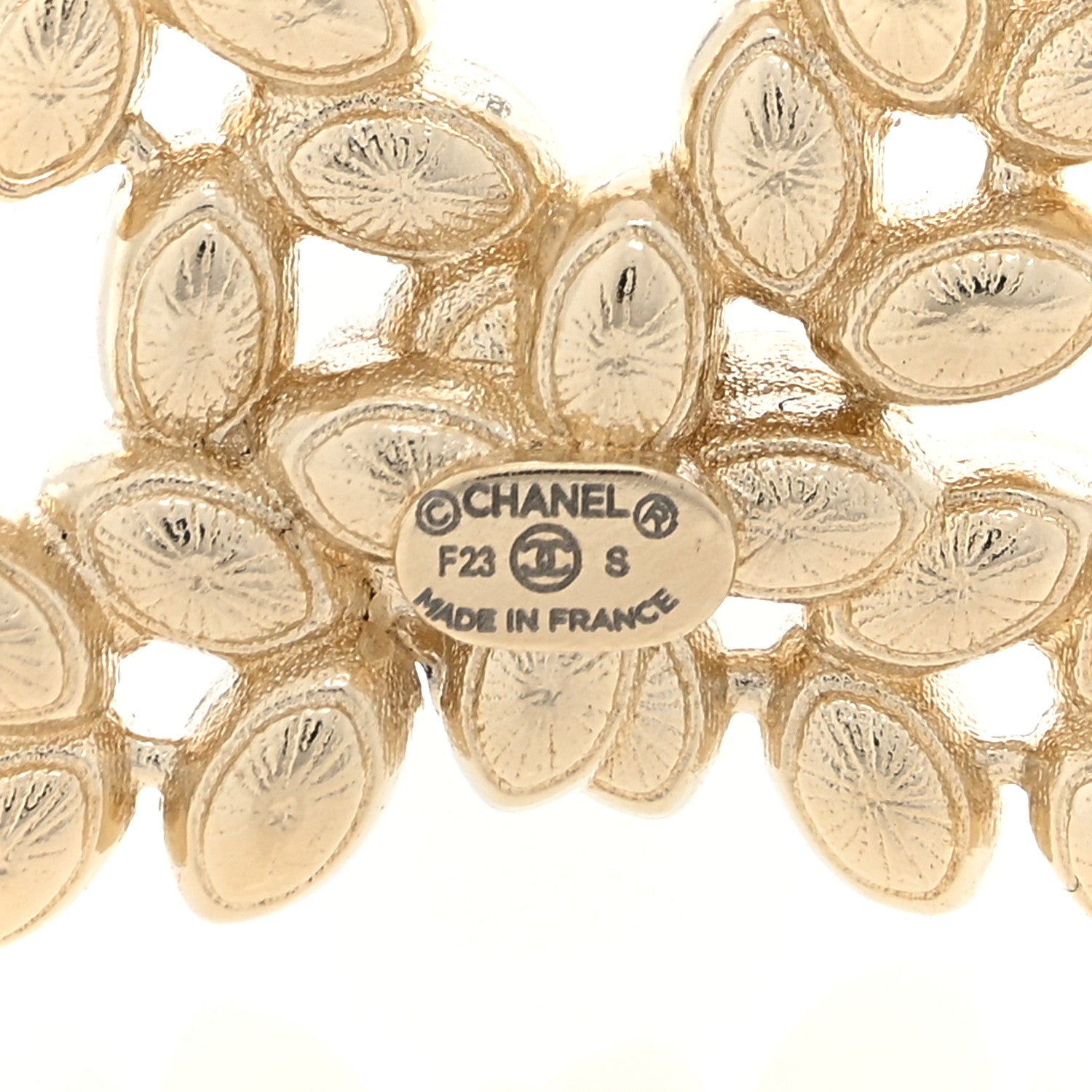 Chanel Crystal Sparkling Wheat CC Brooch Gold 4 of 4