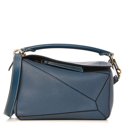 Loewe Grained Calfskin Small Puzzle Shoulder Bag Dark Blue 1 of 7
