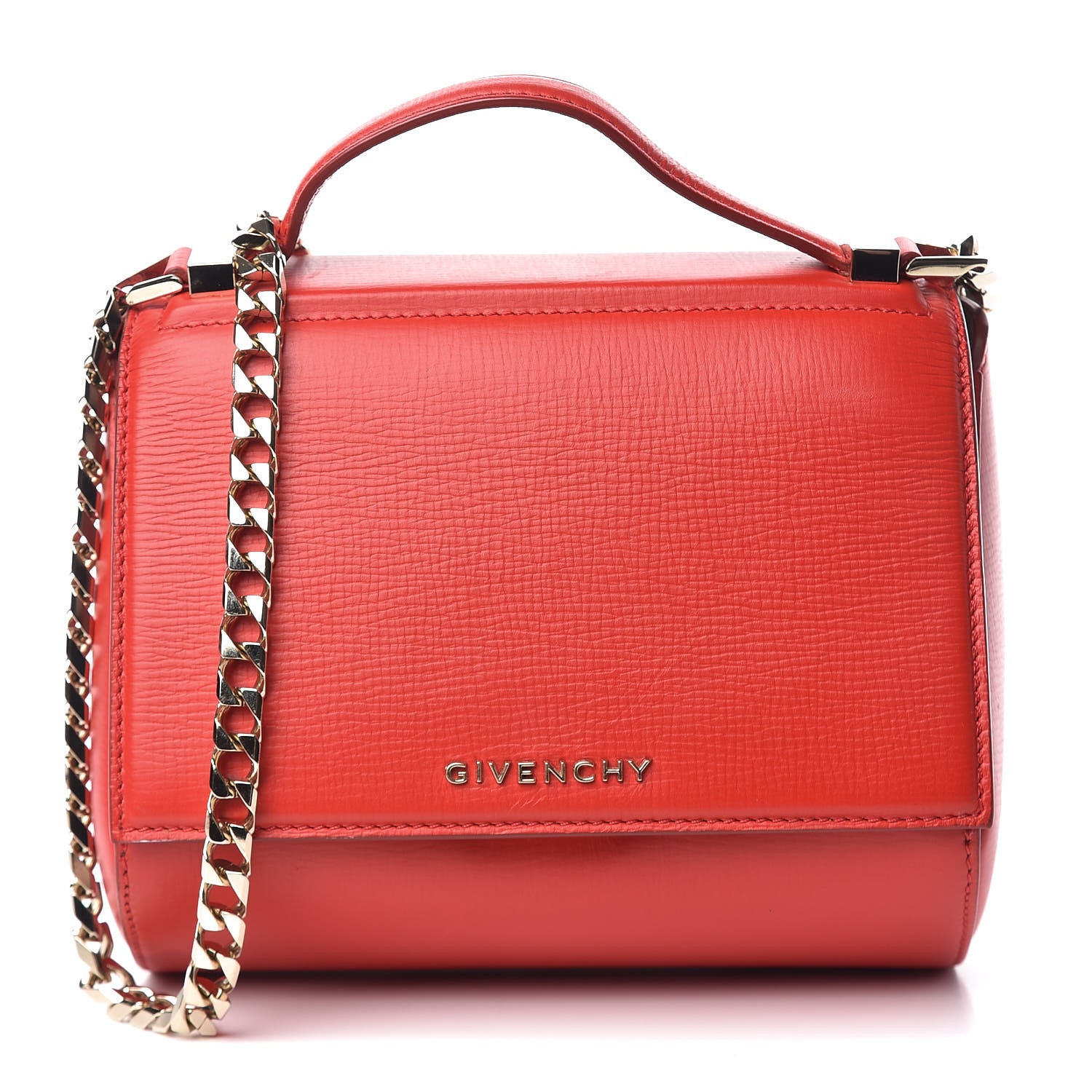Givenchy Textured Calfskin Mini Pandora Box Chain Crossbody Bag Medium Red 1 of 13