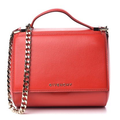 Givenchy Textured Calfskin Mini Pandora Box Chain Crossbody Bag Medium Red 1 of 13
