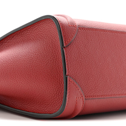 Celine Drummed Calfskin Nano Luggage Merlot 9 of 12
