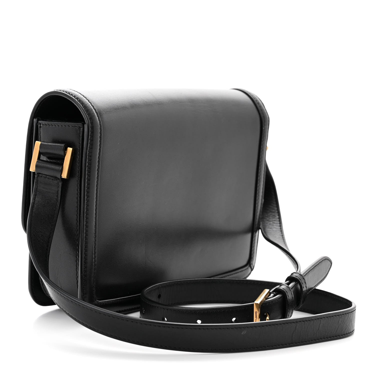 Saint Laurent Box Calfskin Monogram Medium Solferino Satchel Black 3 of 14