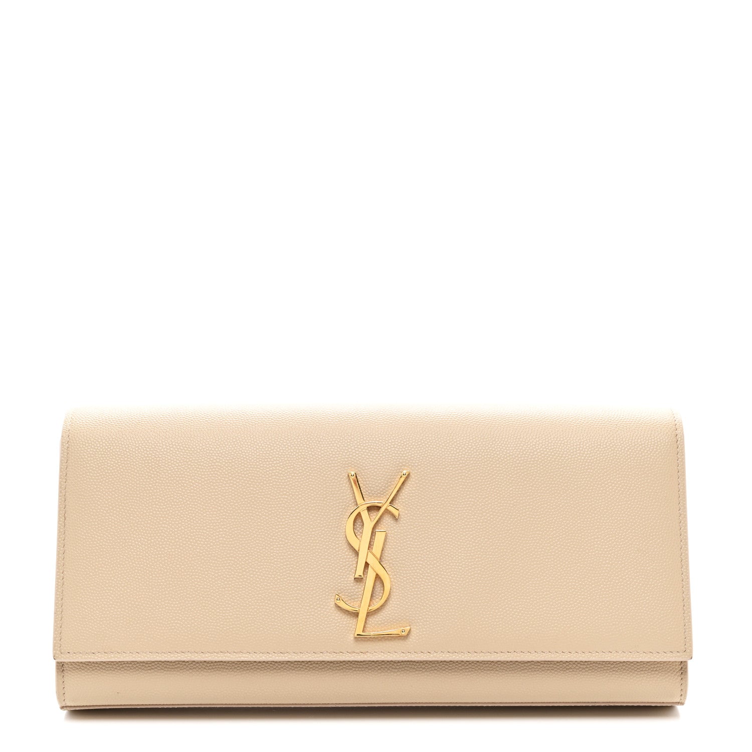 Saint Laurent Grain De Poudre Classic Monogram Cassandre Clutch Nude Powder 1 of 7