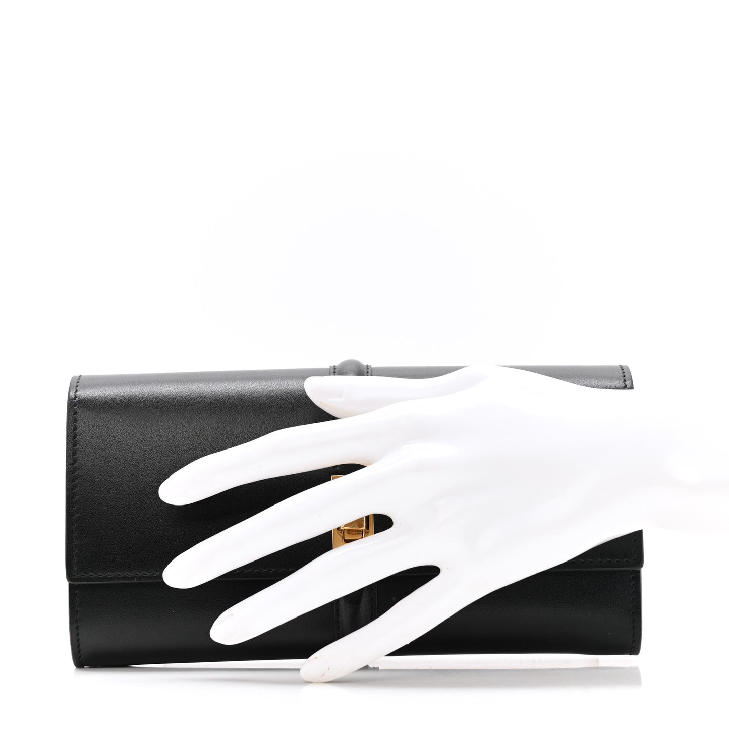 Satinated Calfskin 16 Large Wallet Black