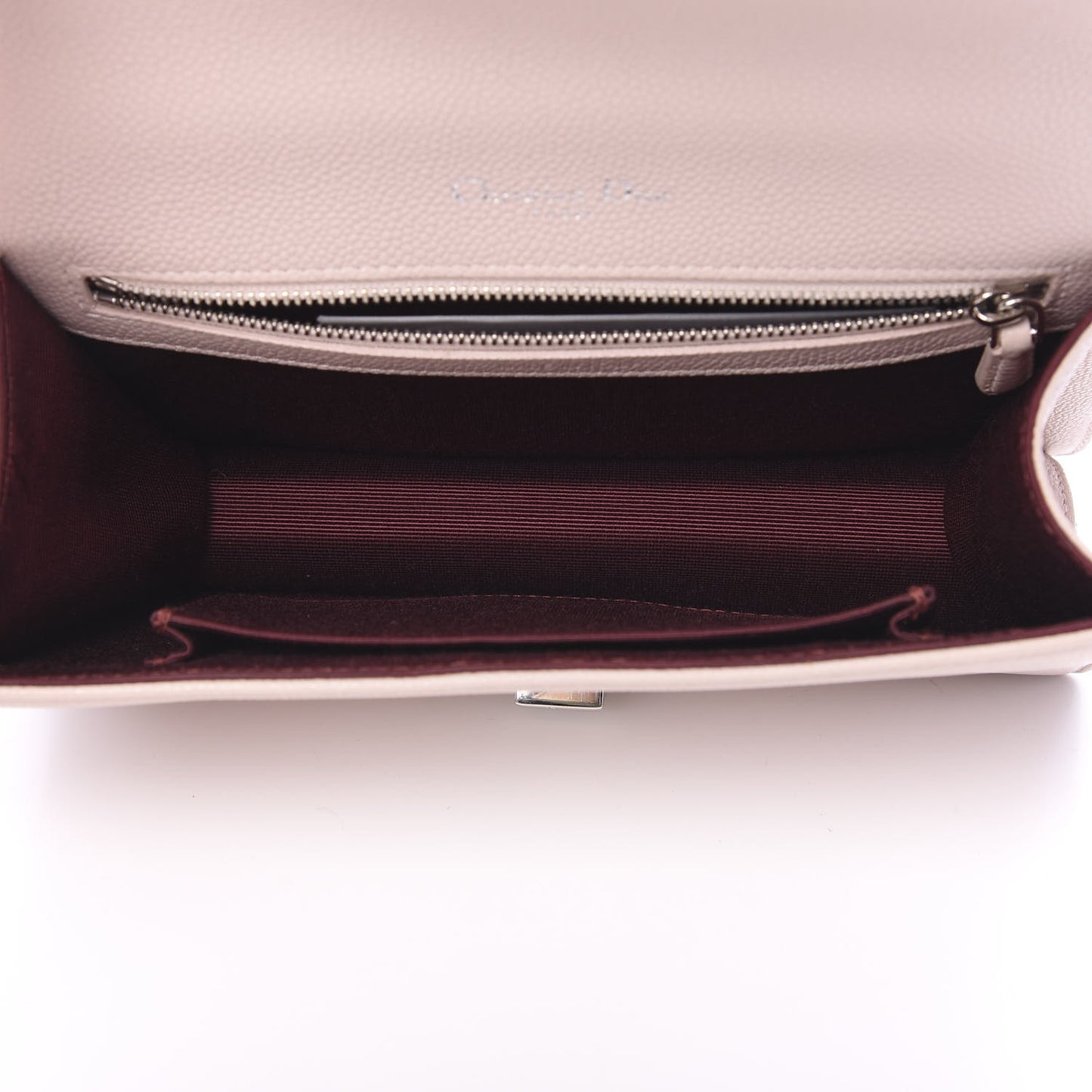 Grained Calfskin Cannage Small Diorama Flap Bag Rose Poudre