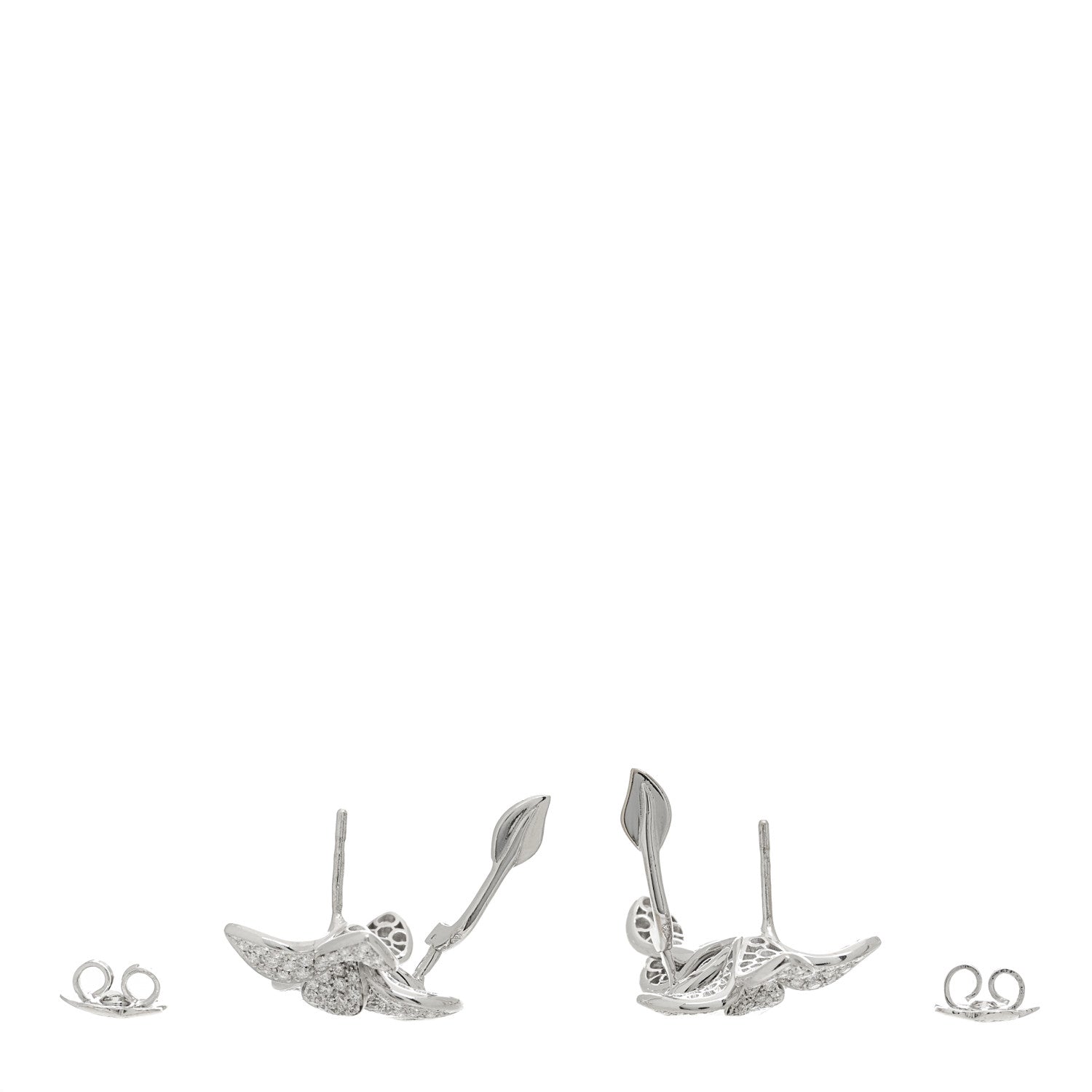 Pasquale Bruni 18K White Gold Diamond Petite Garden Earrings 3 of 4