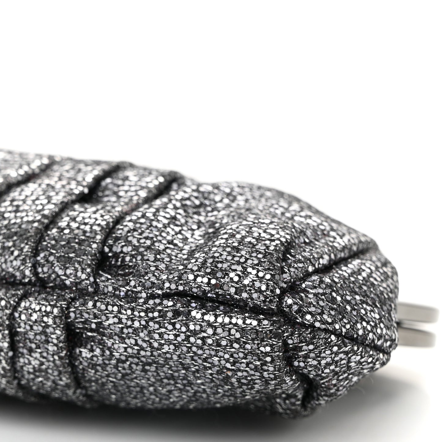Glitter Fabric Crossbody Clutch Silver