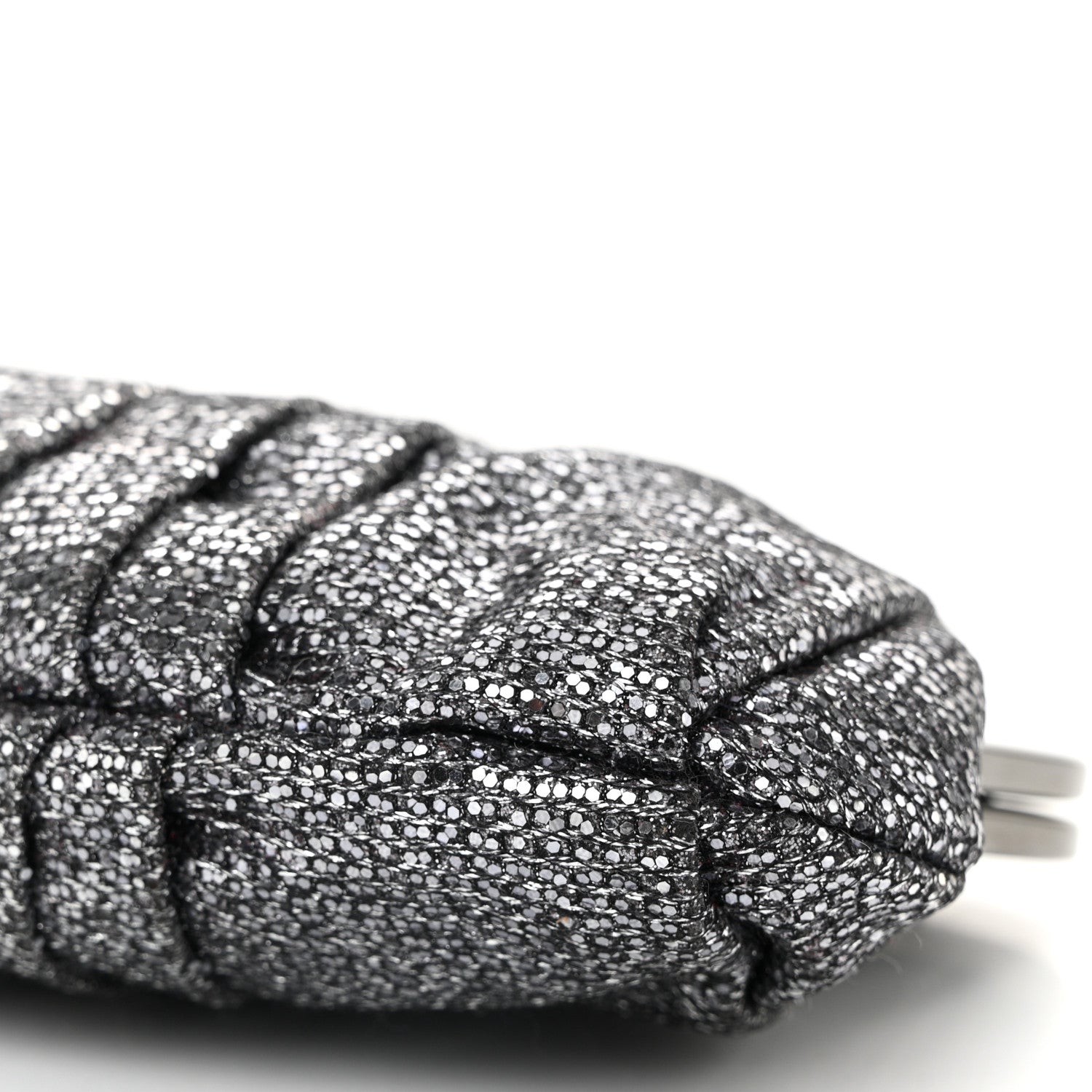 Christian Louboutin Glitter Fabric Crossbody Clutch Silver 9 of 9