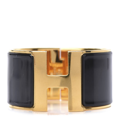 Hermes Enamel Extra Wide Clic Clac H Bracelet GM Black 1 of 6