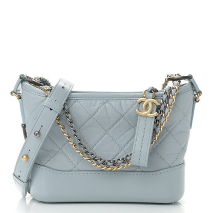 Chanel Aged Calfskin Quilted Small Gabrielle Hobo Light Blue 1 of 11