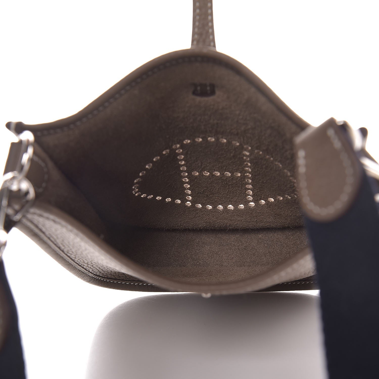 Hermes Taurillon Clemence Amazone Evelyne TPM Etoupe Bleu Indigo 5 of 7