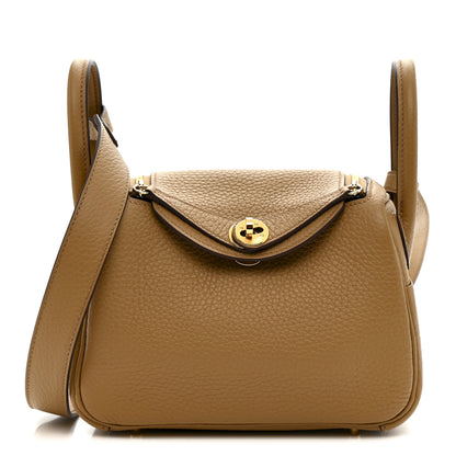 Hermes Taurillon Clemence Mini Lindy 20 Biscuit 1 of 11