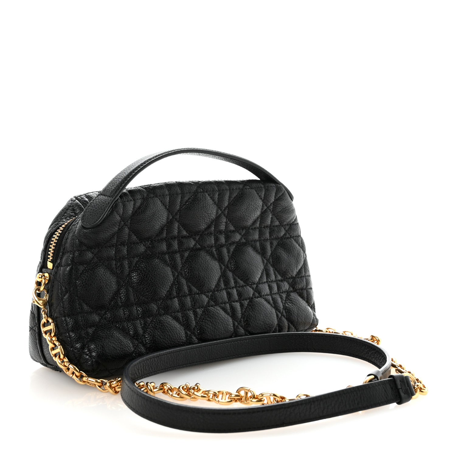 Christian Dior Supple Calfskin Cannage D-Cosy Pouch Black 3 of 9