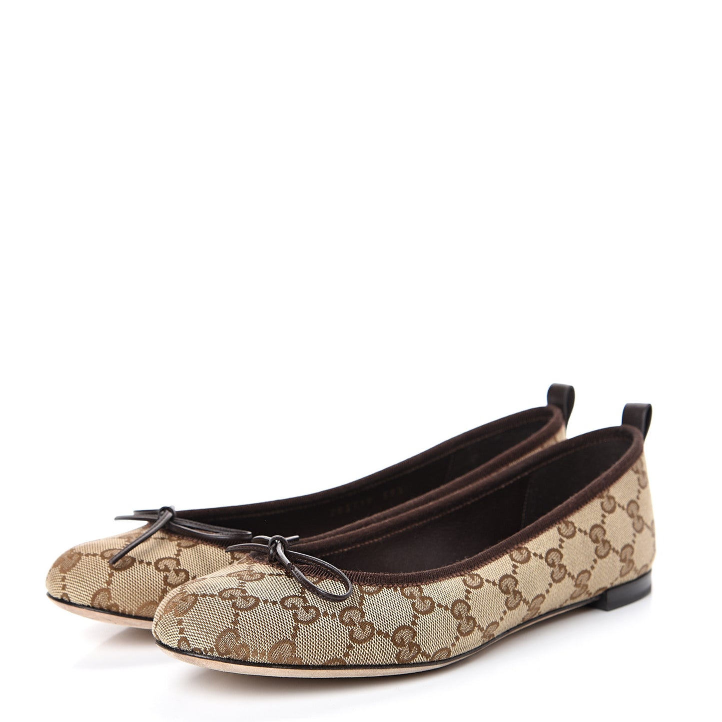 Monogram Miro Soft Calfskin Ballet Flats 39.5 Beige Ebony Cocoa