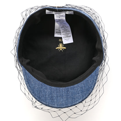 Christian Dior Denim Arty Veil Cap 58 Blue 6 of 9