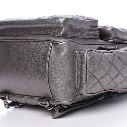 Chanel Metallic Grained Calfskin Quilted Large Casual Rock Backpack Charcoal 8 of 10
