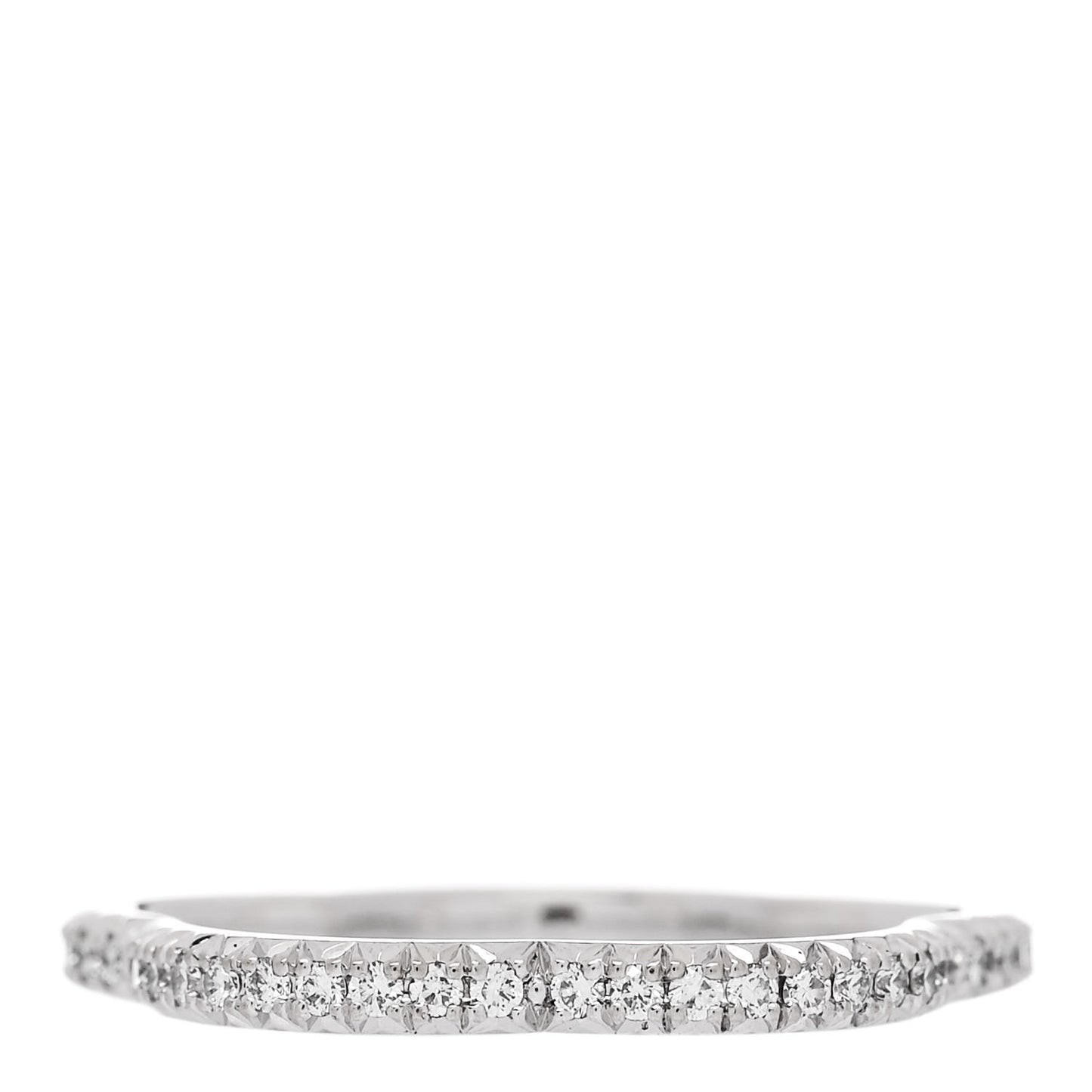 18K White Gold Diamond Camellia Pave Band Ring 52 6