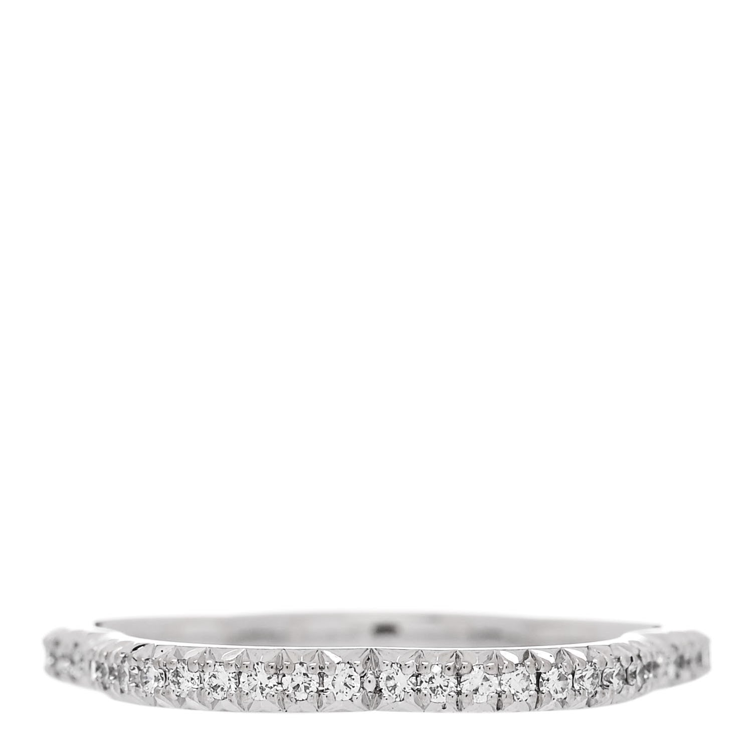 Chanel 18K White Gold Diamond Camellia Pave Band Ring 52 6 3 of 5