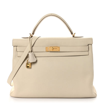 Hermes Togo Kelly Retourne 40 Craie 1 of 11