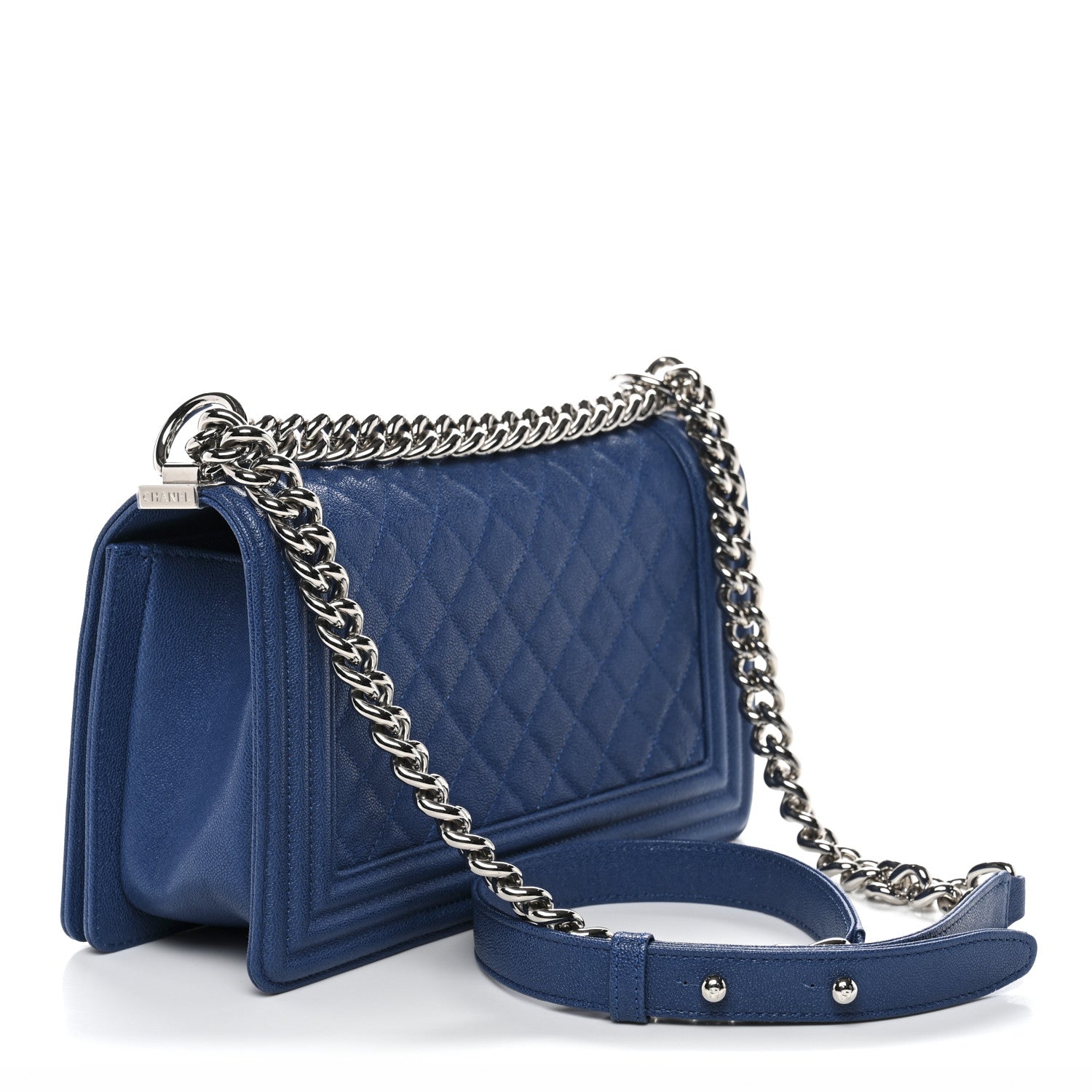 Chanel Caviar Quilted Medium Boy Flap Dark Blue 3 of 10