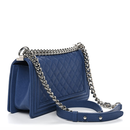 Chanel Caviar Quilted Medium Boy Flap Dark Blue 3 of 10
