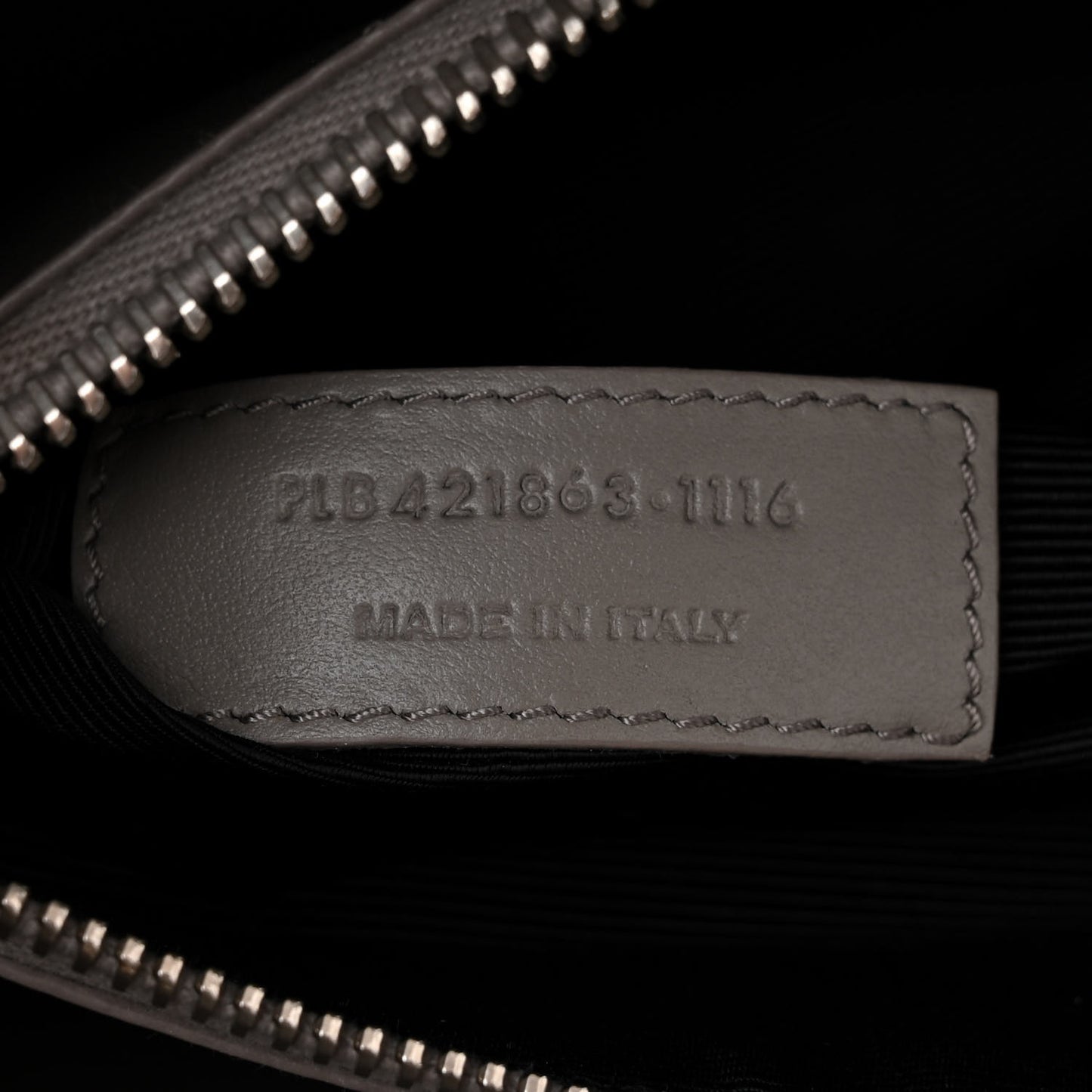 Grained Calfskin Topstitch Baby Sac De Jour Fog