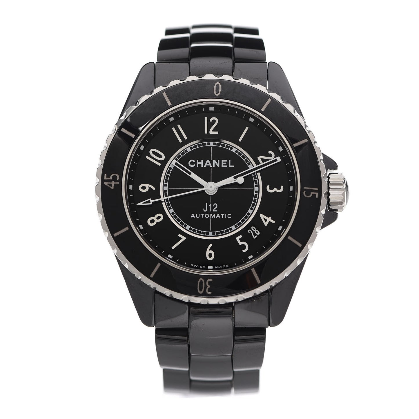 Stainless Steel Ceramic 38mm J12 Automatic Watch Black