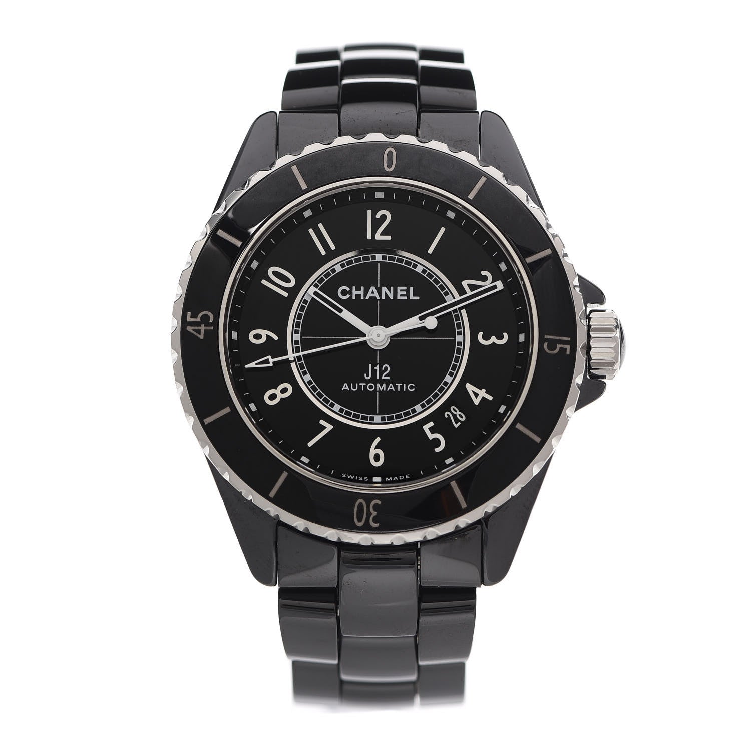 Chanel Stainless Steel Ceramic 38mm J12 Automatic Watch Black 1 of 6