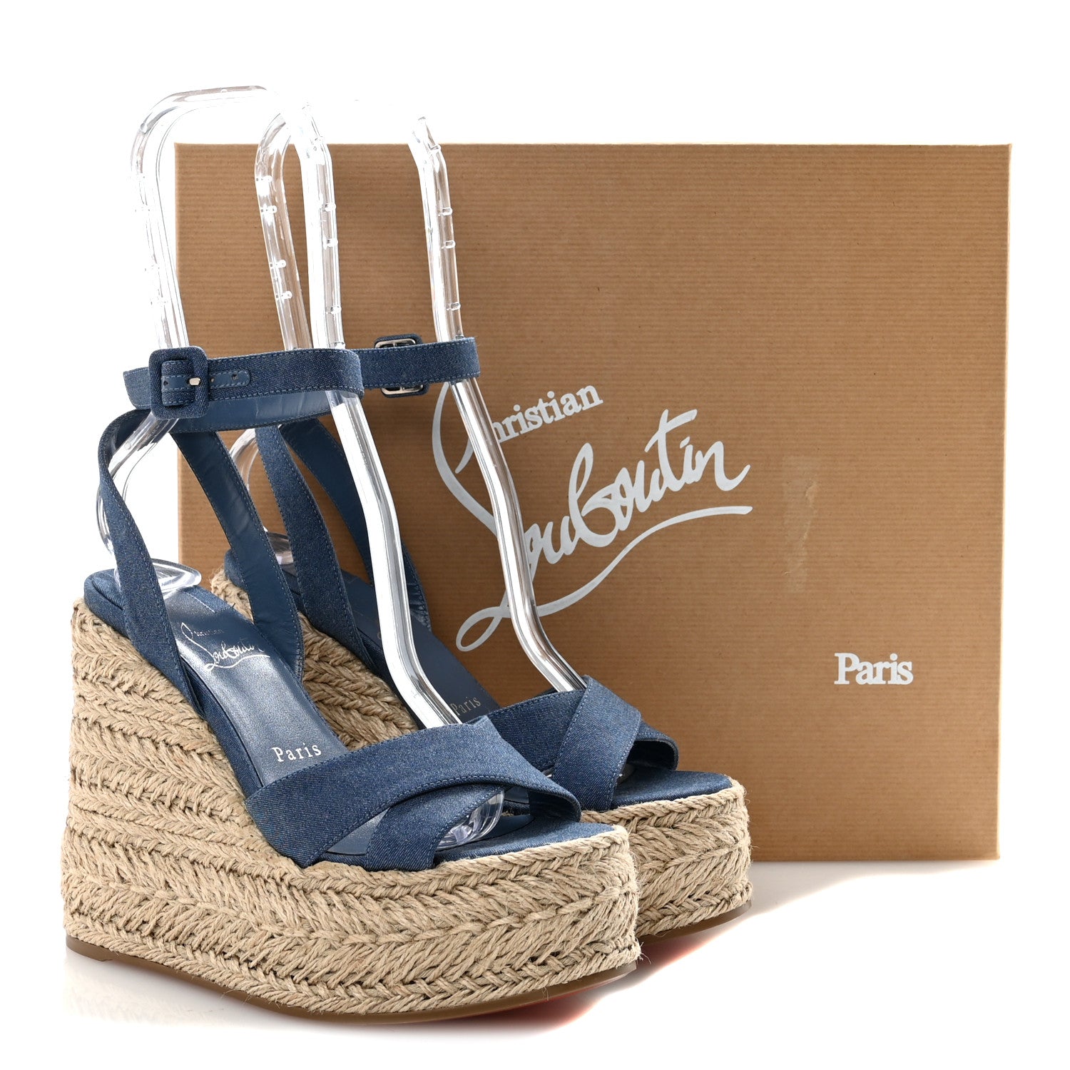 Christian Louboutin Denim Mariza Zeppa 130 Espadrille Wedge