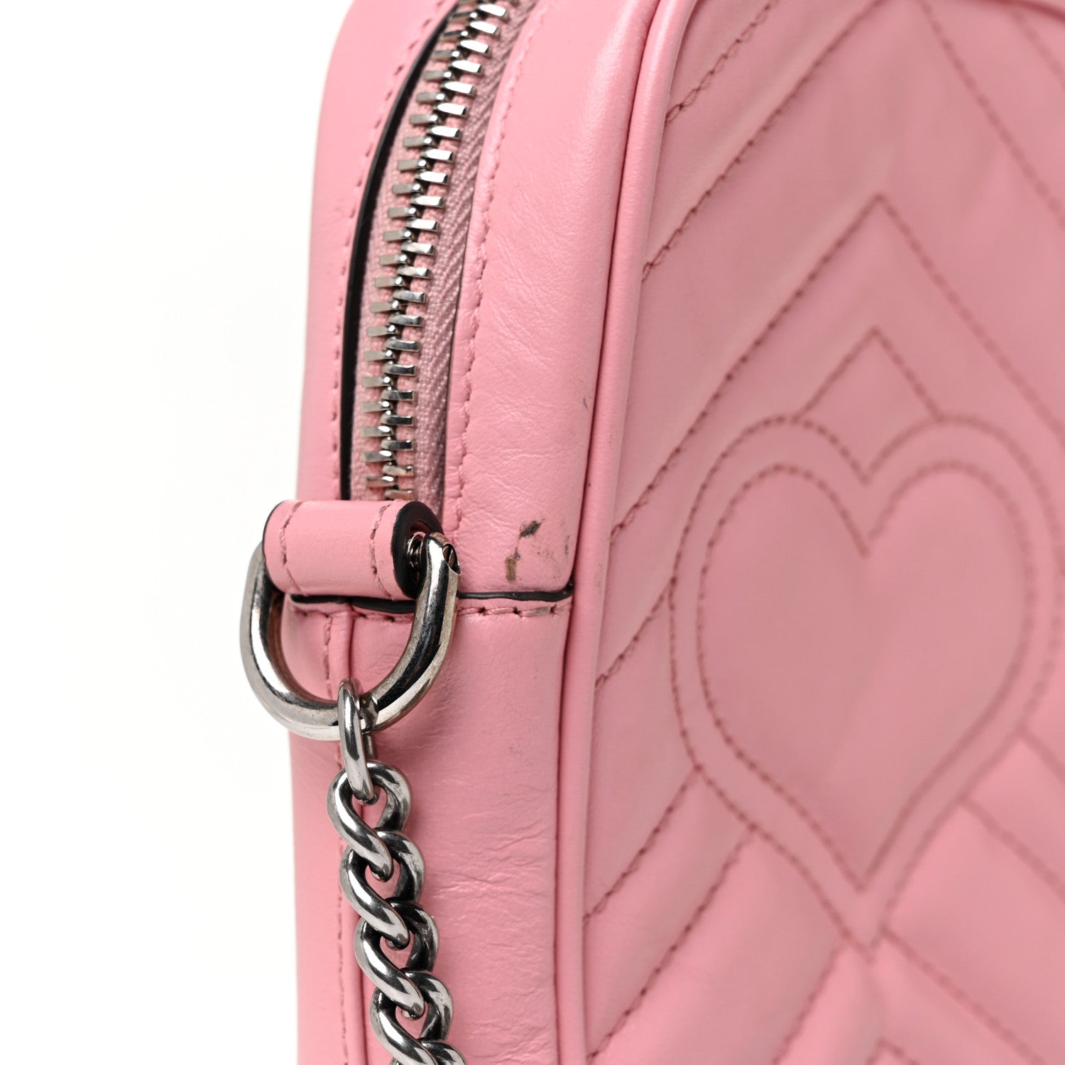 Gucci Calfskin Matelasse Mini GG Marmont Crossbody Bag Wild Rose 9 of 9